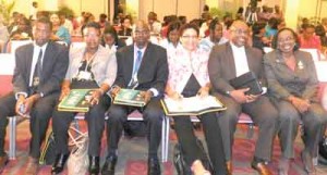 Members of the Caribbean delegation at a C’bean /Latin America Conference on Teaching Standards. Mr. Bynoe is second from right. 