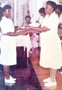 Graduating in 1986 as staff midwife, and receiving her certificate from Matron Johnson