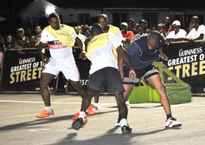 West Side Guinness 3: Caption- Part of the action in the West Demerara Guinness ‘Greatest of de Streets’ Futsal Competition.