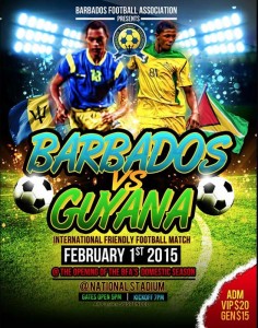  A local advert for the upcoming Barbados vs Guyana game.