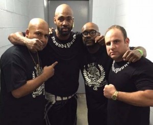  Lennox Allen (2nd left and his cornermen after the fight