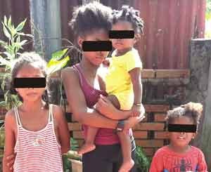 These children were left unattended in a rat infested shack by their mother.