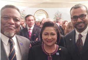 Guyana was represented by Prime Minister Samuel Hinds (l) and Minister of Natural Resources and the Environment. Robert Persaud. Also present was Trinidad’s PM, Kamla Persad-Bissessar (centre). 