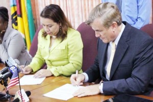 Foreign Affairs Minister Carolyn Rodrigues-Birkett had signed a Letter of Agreement with US Ambassador Brent Hardt last year on Narcotics Control and Law Enforcement.