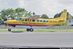 This Trans Guyana plane reportedly landed hard on Matthews Ridge, Region One airstrip 