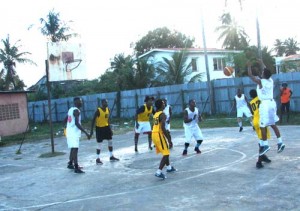 Action in the clash between East Canje Knights and Rose Hall Town Jammers.