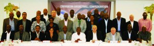 GABF President, Nigel Hinds (standing left, third row) joins other member federation and FIBA Officials at the CBC Congress in Barbados last weekend.