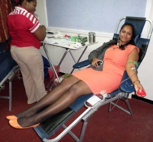 One of DSC’s employees donating blood yesterday.