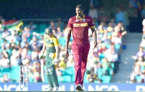 Jason Holder conceded 104 runs in is 10 overs, despite bowling two maidens, South Africa v West Indies, World Cup 2015, Group B, Sydney, February 27, 2015 ©Getty Images