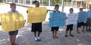 Students on the protest line 