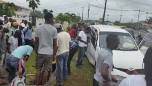 Relatives and spectators at the scene