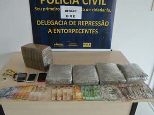 The marijuana, phones and cash found on the family. 