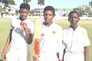 The star performers of Georgetown, from left Ashmead Nedd, Alphius Bookie and Joel Spooner.