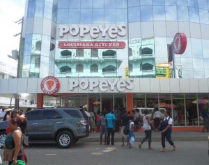 The new Popeyes restaurant on Water and America Streets.