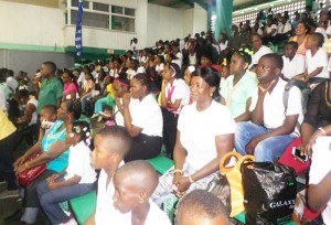 A section of the crowd at the Sports hall.