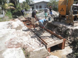 The culvert while under construction.