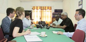Western diplomats meet with GECOM officials last Friday.