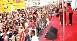 Former APNU MP Africo Selman addressing the PPP/C rally