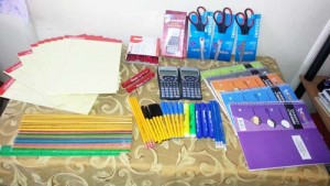 Some of the stationery that students will benefit from.