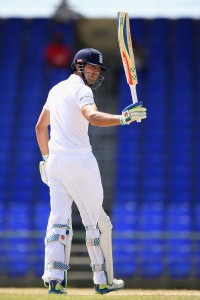 Alastair Cook reached his hundred before retiring.