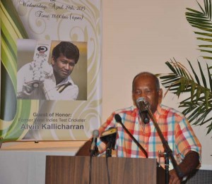 Legendary former West Indies batsman Alvin Kallicharran addresses the gathering. 