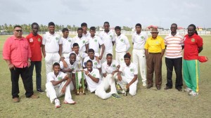 Champions Berbice with the sponsor and Alvin Kallicharran. 