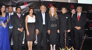 Executives of the Marriott Hotel along with Guyanese officials including President Donald Ramotar (centre)