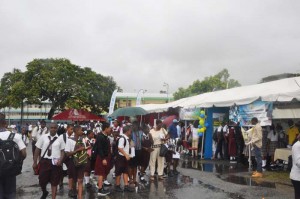Despite the rain, students from across the country turned out yesterday as the University of Guyana held its annual Career Day.