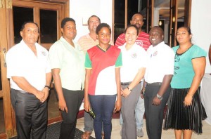  Jamila- Jamila Sanmoogan (center) with President Ivan Persaud (left) and other officials of GASA. Jamila mother Debra is second from left.