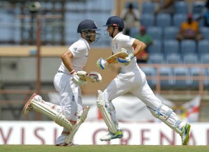 Jonathan Trott (left) and Alastair Cook. WICB Media/Randy Brooks of Brooks Latouche Photography