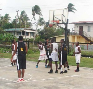 Part of the action in the East Canje Knights blow out win over the Rose Hall Town Jammers.