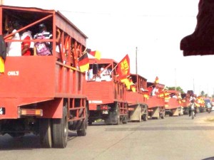 Sunday’s rally at Albion organized by the PPP/C saw one of the largest procession in recent times.