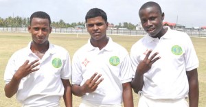 Three’s Company! Grisean Grant, Kassim Khan & Leon Andrews picked up three wickets each.