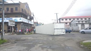 The container at Broad and Saffon Streets