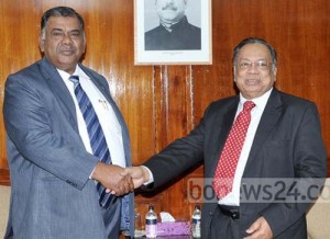 High Commissioner, Ronald Gajraj, meeting with Bangladeshi Foreign Minister AH Mahmood Ali yesterday.