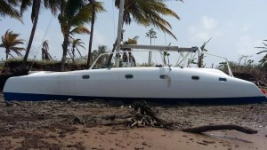 The yacht, which was discovered on Mofarm Foreshore Wakenaam, Essequibo River