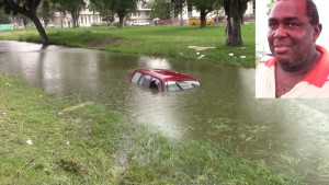 Kevin London (inset)  was driving this submerged vehicle.