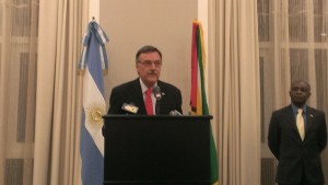 Argentine Ambassador, Luis Alberto Martino during speech  