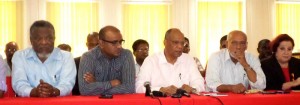  The PPP/C’s Friday press conference was attended by about 30 party members 