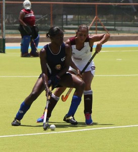 GCC’s Shebiki Baptiste controls possession of the ball during one of the tour matches recently.