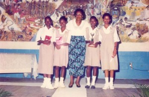 Miss Primo and her students from North Ruimveldt Multilateral.
