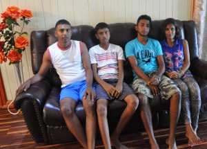 (From right) Sudesh Persaud (Dad), Troy (brother), Travis and Selena Ramrattan (mom) relax at their Canal Number 1 home.