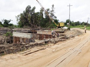 A second Bridge in Moleson Creek under construction.