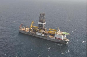 ExxonMobil’s oil rig, the Deepwater Champion, anchored 120 miles offshore Guyana.