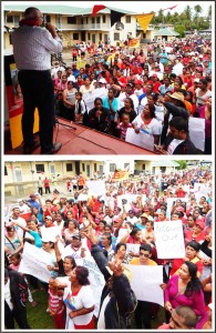 Former President Donald Ramotar speaking at the Rally at the independence rally.