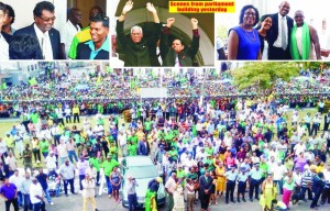 A section of the crowd which gathered at the swearing in of the 8th President of Guyana 