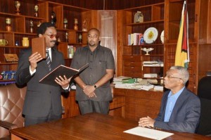 Legal Affairs Minister, Mr. Basil Williams takes the oath as Attorney General.