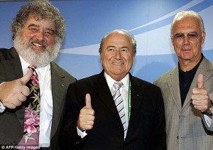 Chuck Blazer (left, pictured with Sepp Blatter) has admitted he accepted bribes during his time as an executive. (AFP/Getty Images)