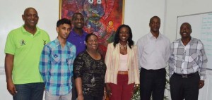 Members of the local CPL franchise holder during their courtesy call on Minister Dr. Nicollette Henry (3rd right) to update her on plans for the Guyana leg.