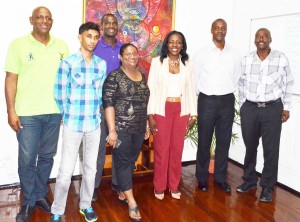 Members of the local CPL franchise holder during their courtesy call on Minister Dr. Nicollette Henry (3rd right) to update her on plans for the Guyana leg.